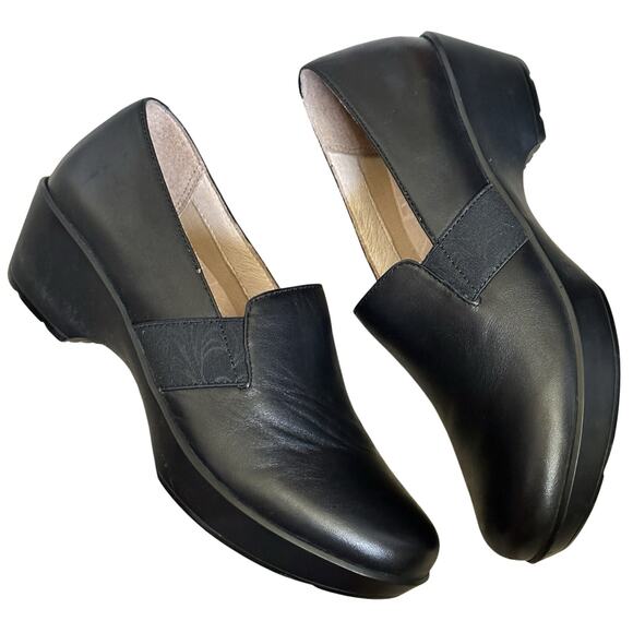 Dansko Black Nappa Leather Addy Slip On Comfort Shoes Size 39 8 - Picture 4 of 11